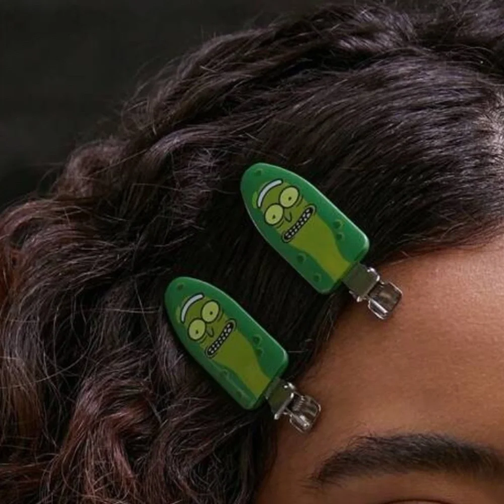 2/$35 6 Pc Rick & Morty Cartoon Network Pickle Rick Acrylic Paddle Hair Clip Set